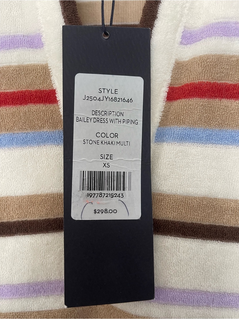 Veronica Beard Cream Multi-Stripe Polo Mini Dress - Picture 3 of 11